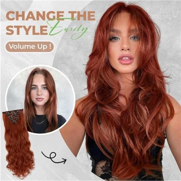 24” COPPER REDClip in Hair Extensions8PCS *AREIVES NEW *